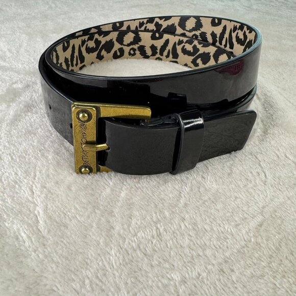 Betsey Johnson Accessories - BETSEY JOHNSON Black Faux Patent Leather 1" Belt Medium 39"Lgth. (Excl. Buckle)